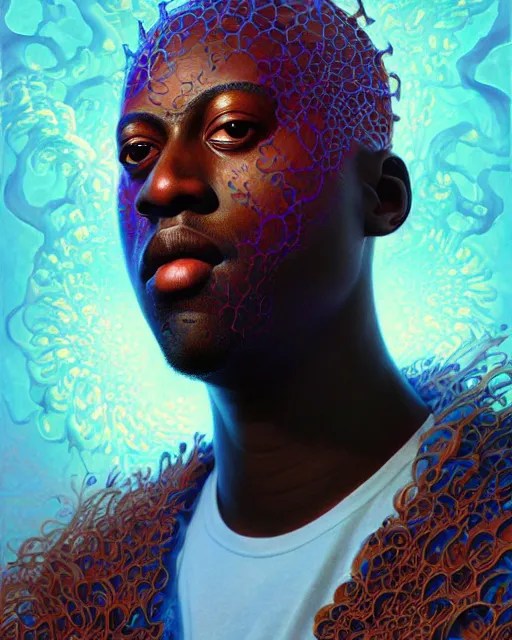 a headshot of a lil yachty, made of fractals facing Stable Diffusion