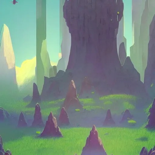 4k Forest Pylon large stone or crystal hovering and Stable Diffusion