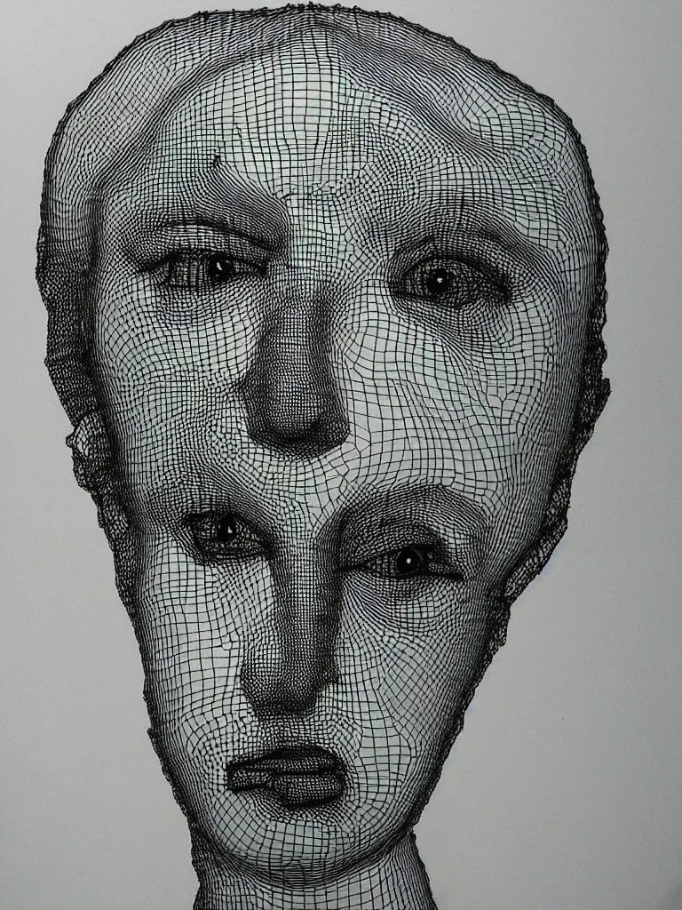 wire art 3 d portrait inspired a character by egon Stable Diffusion