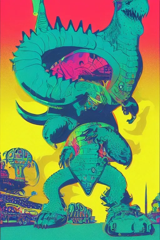 bajadasaurus black earth guard, art by vaughn bode, Stable Diffusion