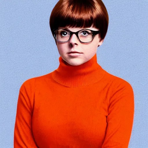 Stunning Real Life Scene of Velma Dinkley wearing her Stable Diffusion