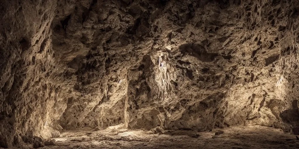 ancient cave wall, symmetrical, realistic, detailed, Stable Diffusion