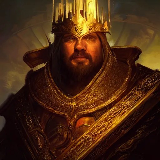 portrait of John TotalBiscuit Bain as the god king Stable Diffusion