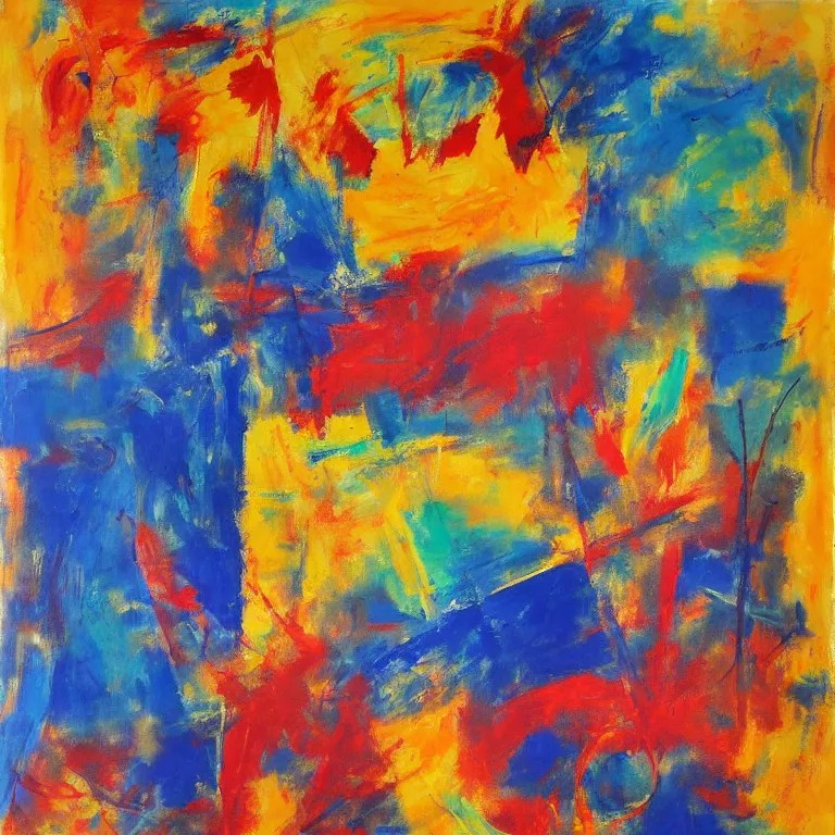 Abstract expressionist artwork about the music of Stable Diffusion