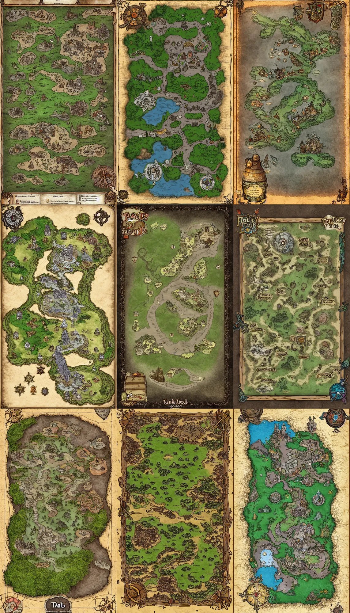 table top dnd map, fairy tale style, tavern map, Stable Diffusion