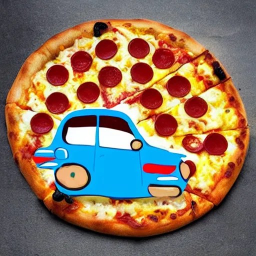 car made out of pizza Stable Diffusion