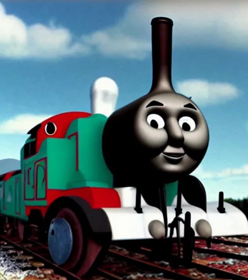 thomas the train as a thermonuclear bomb, war footage Stable Diffusion