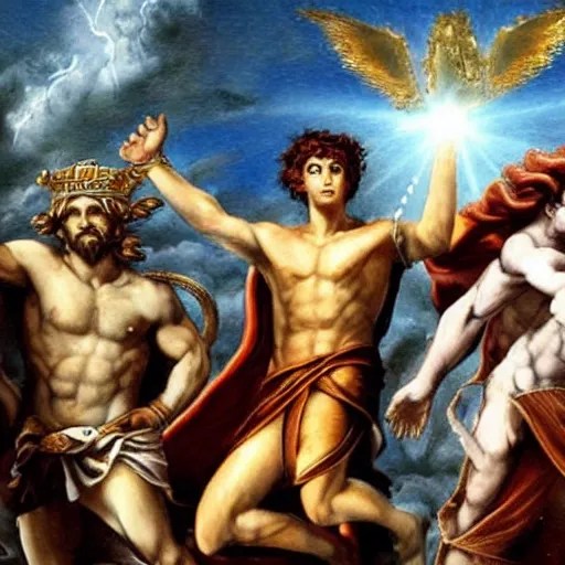 roman gods versus greek gods for the fate of the Stable Diffusion