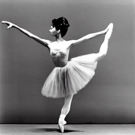 “a photo of Audrey Hepburn dancing ballet” Stable Diffusion