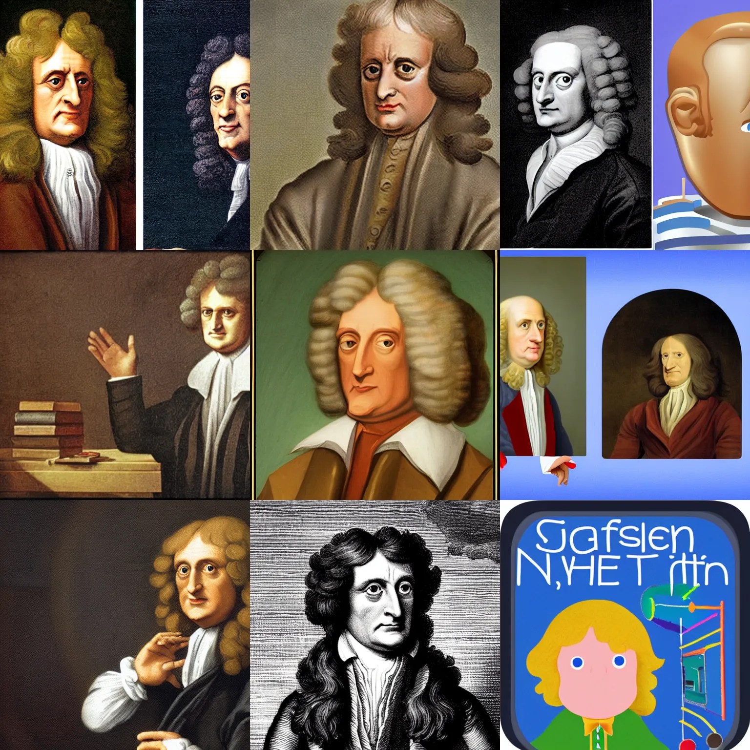 isaac newton, big wig, fisher price Stable Diffusion OpenArt