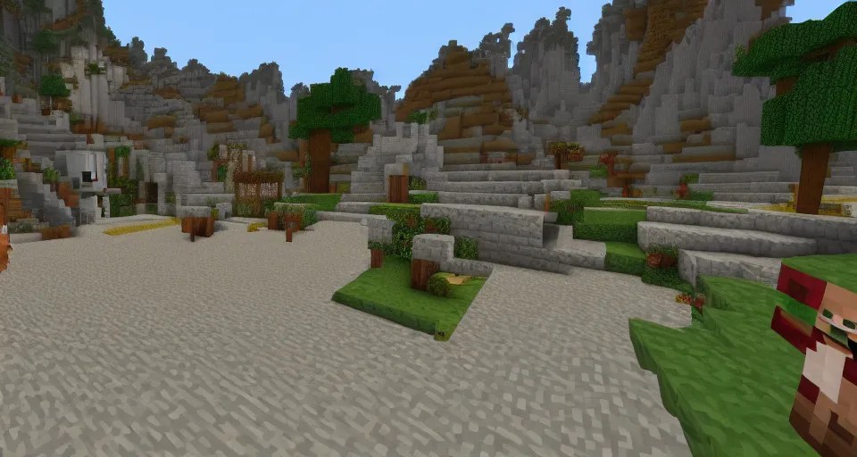 Minecraft Alpha screenshot look at this cool build I Stable Diffusion