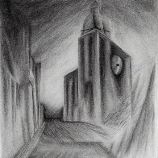 surrealism charcoal drawing of the end of the world., Stable Diffusion