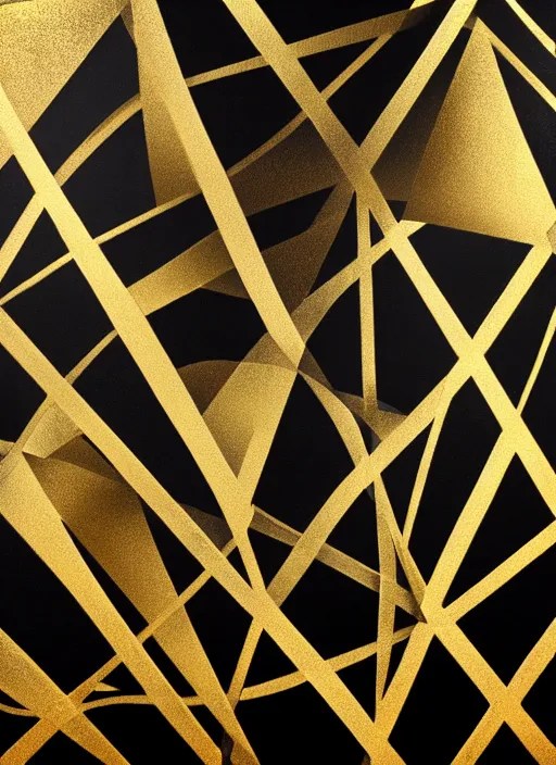 black, gold, silver, symmetrical, award winning Stable Diffusion