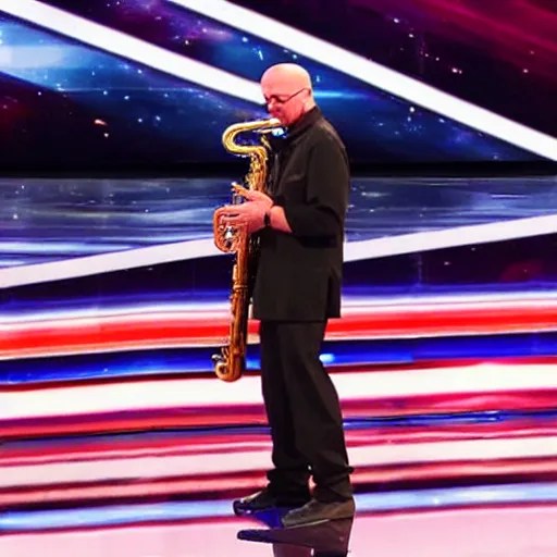 walter white playing the saxophone on america's got Stable Diffusion