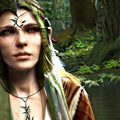 Woman, wood elf, 8k, Skyrim, woodland, beautiful, ph... OpenArt