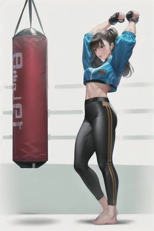 Best quality, girl, (punching bag1.2), master piece... OpenArt