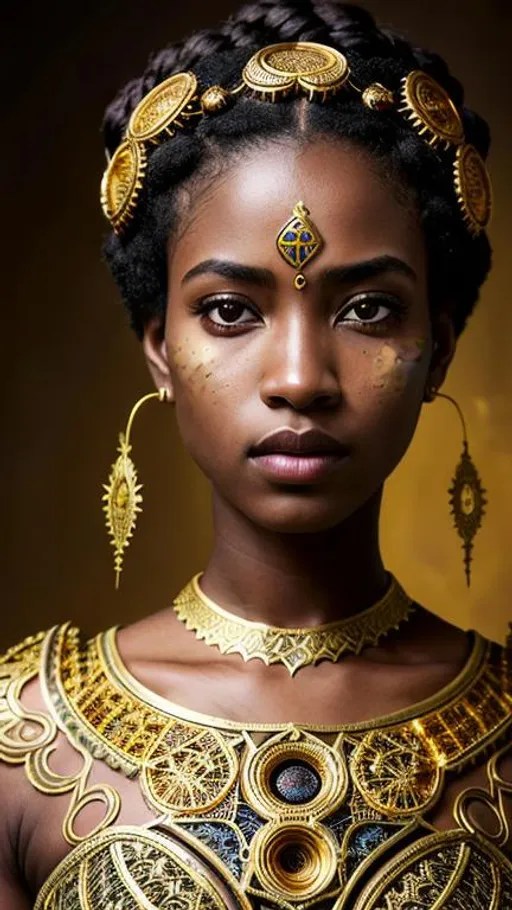 lose up portrait, stunning octopian ebony...