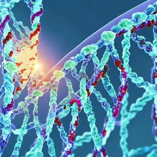 dna strand emits photons of light