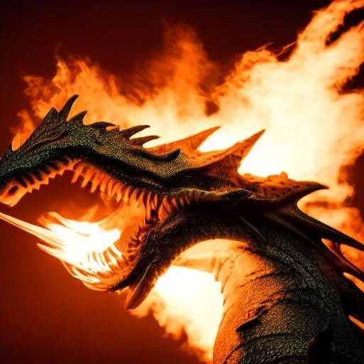 Dragon breathing fire