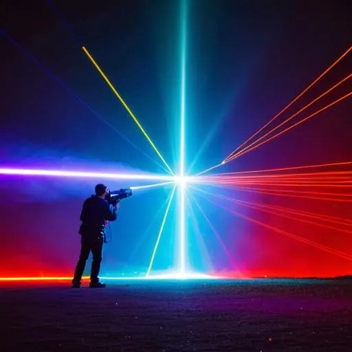 two people using their hands to shoot a laser at eac... OpenArt