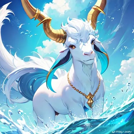 Capricorn The SeaGoat zodiac as a female human, 8k,...
