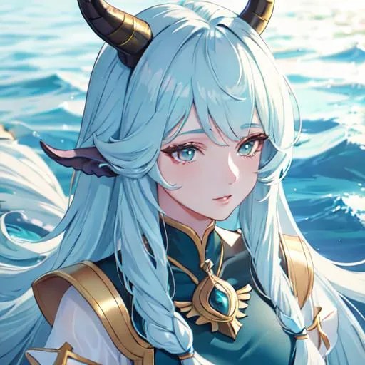 Capricorn The SeaGoat zodiac as a female human, 8k,...