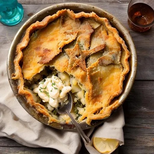 medieval Cornish shortcrust stargazy fish pie OpenArt