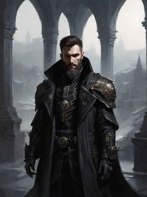 ((Fullbody)) oil painting of a male Warhammer 40k s...