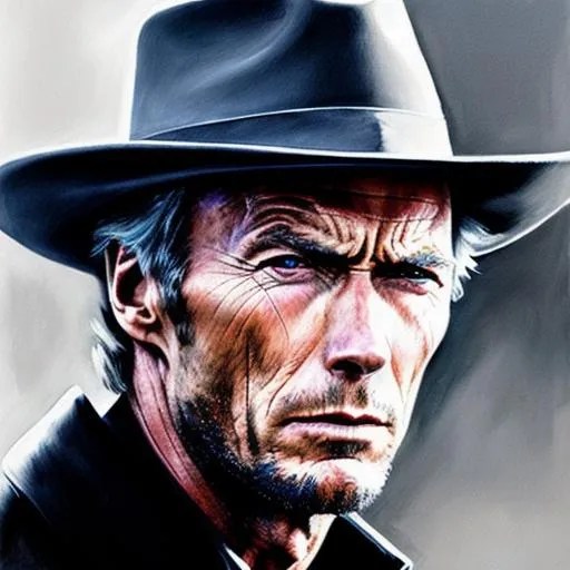 Clint eastwood, Real, Detailed, No Imperfections, De...