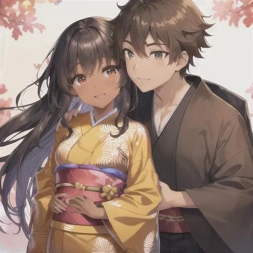 brown skin african girl, male (shota), girl has natu... OpenArt