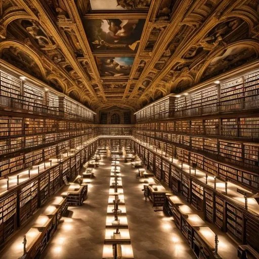largest library in the world that stretches out into... OpenArt