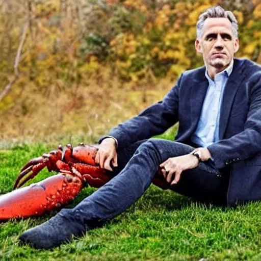 Jordan peterson sitting on a lobster OpenArt