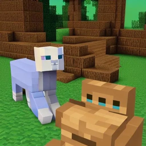 Cat play minecraft OpenArt