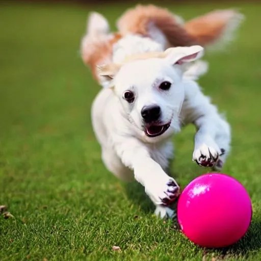 dog playing with ball