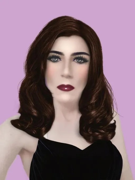 add a black velvet princess ball gown to the woman