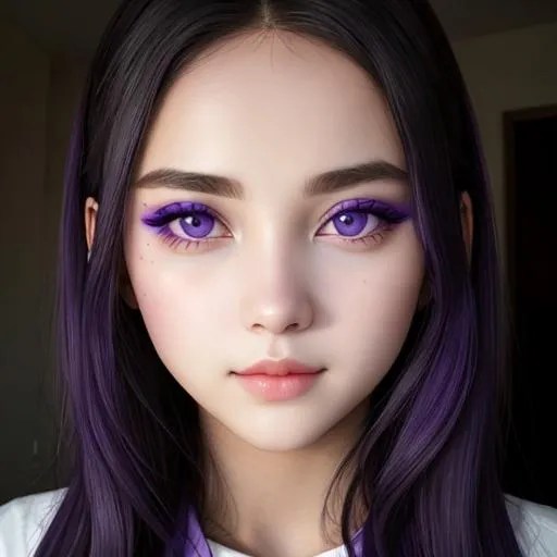 Violet eyes, beautiful girl