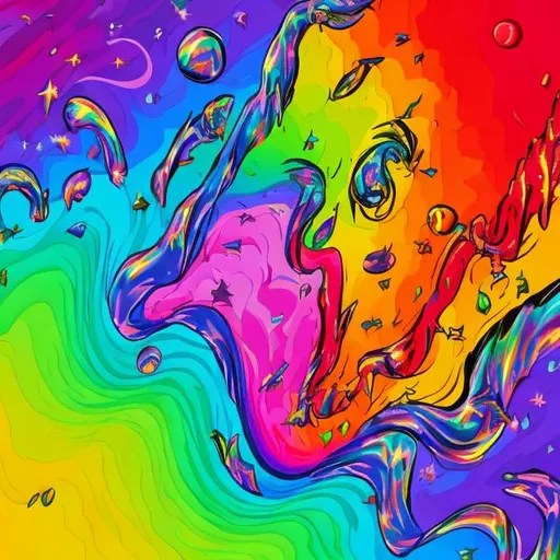 Rainbow in the style of Lisa frank