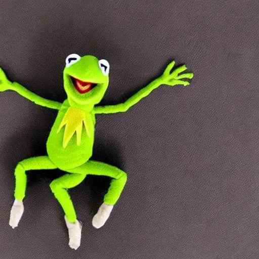 Kermit with cat legs