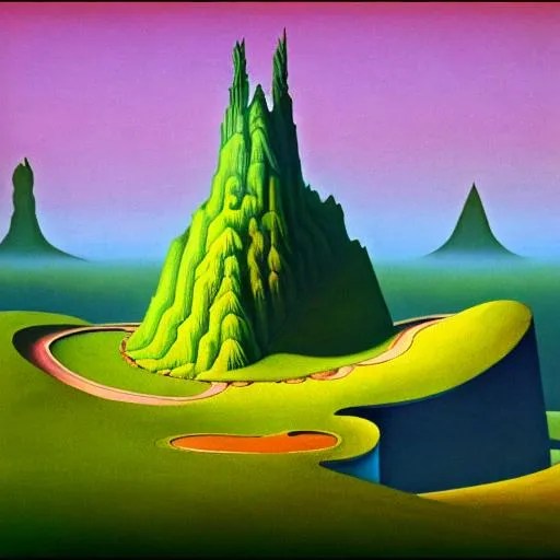 Roger Dean style mountain OpenArt