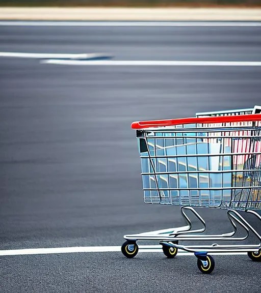 Shopping cart, drifting. OpenArt