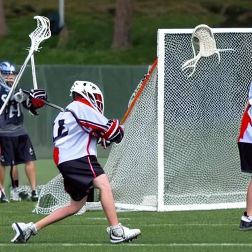 Lacrosse Goalie making a save