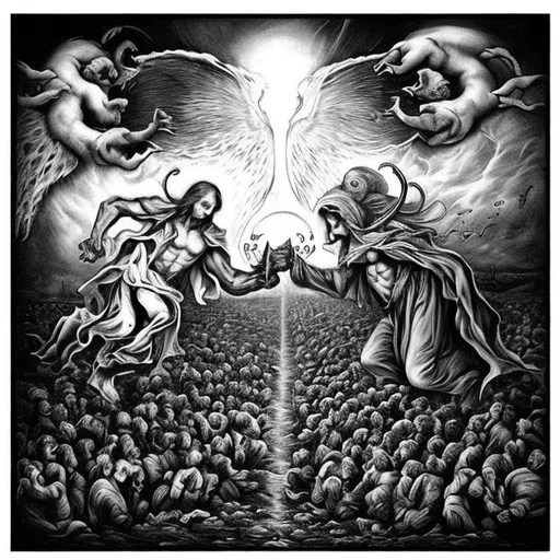 Both heaven and hell are fighting for souls.