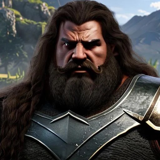 A realistic Buff gimli from lord of the rings,Unreal... OpenArt