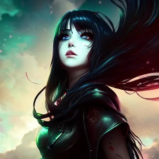 goddess of death, crying black tears, illustration,... OpenArt