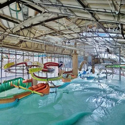Abandoned indoor water park OpenArt