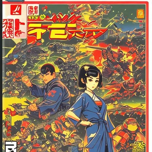 Retro, Japanese video game box art.