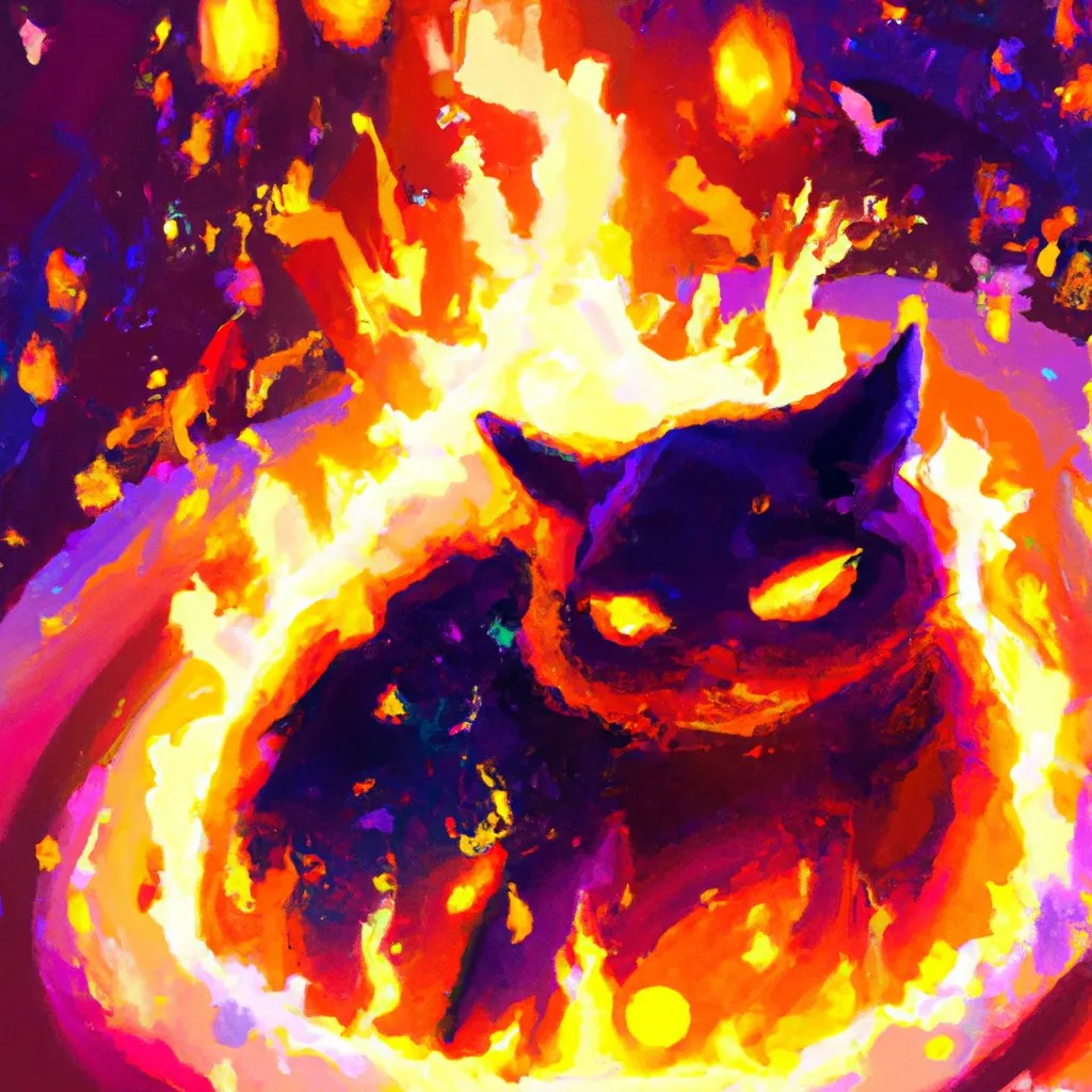 Cat on Fire, Magic cat OpenArt