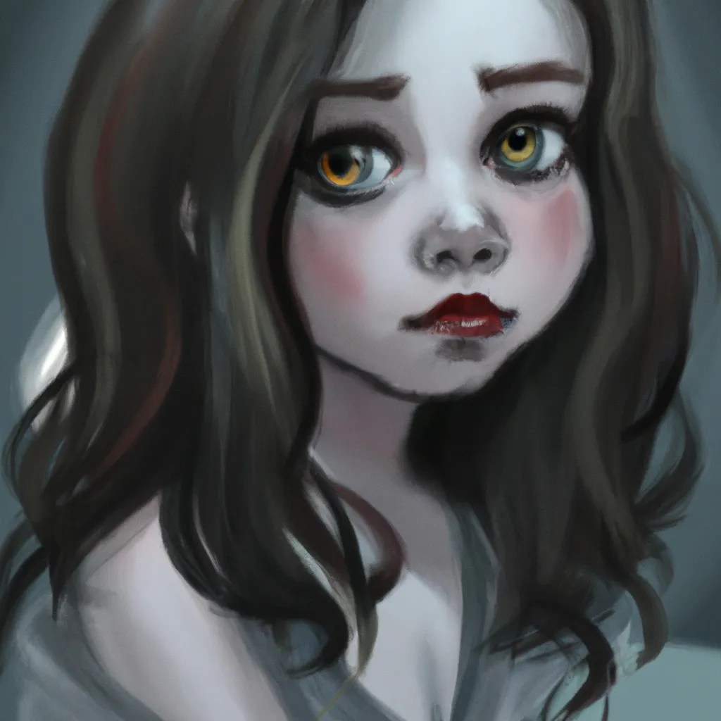 semirealism teenage girl, digital art