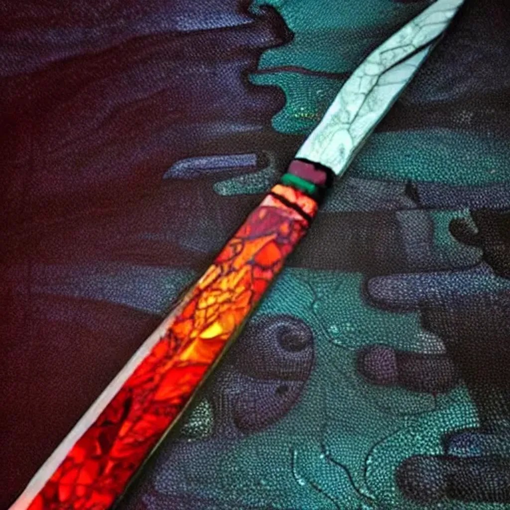 stained glass dagger, hyper realistic OpenArt