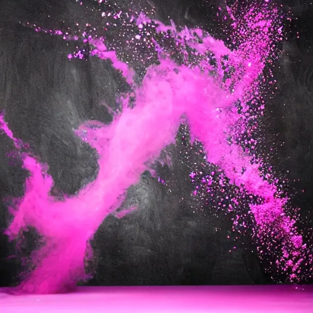 pink magic, on black backdrop. OpenArt
